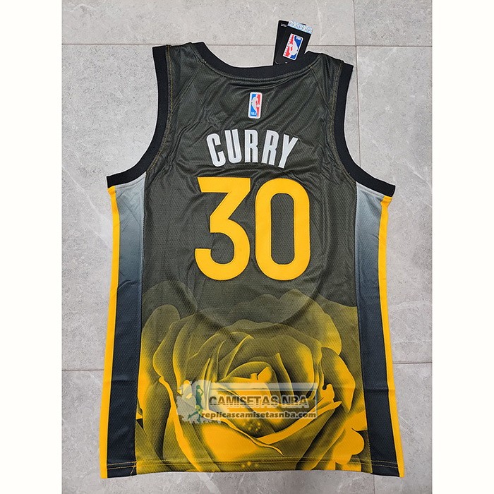 Camiseta Golden State Warriors Stephen Curry NO 30 Ciudad 2022-23 Negro